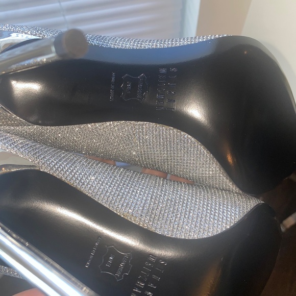 NEW Stuart Weitzman Silver Noir Nouveau Style Heel Size 8 - Picture 10 of 15